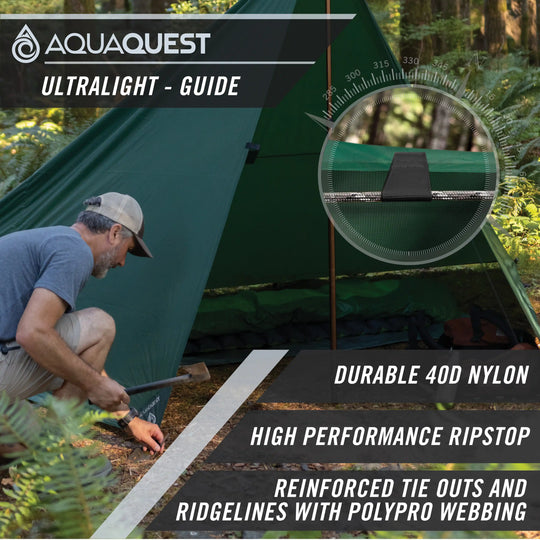 Guide Ultralight Tarp Camping Tarp   AquaQuest Waterproof